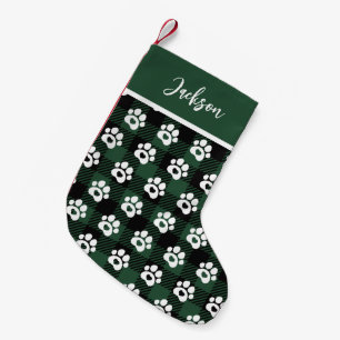 Pet Hund Gingham-julklapp Liten Julstrumpa