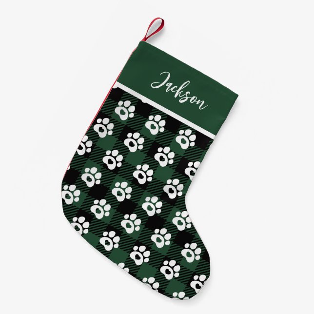 Pet Hund Gingham-julklapp Liten Julstrumpa (Framsidan (Hängande))