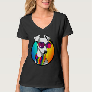 Pet Hund Greyhound med LGBTQ+ Pride Scarf Graphic T Shirt