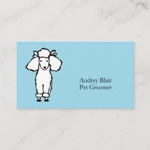 Pet Hund Groomer White Pudel Turcos Visitkort