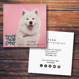 Pet Hund Influencer Photo QR Code Social Media Fyrkantigt Visitkort