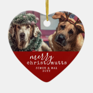 Pet Hund Jul - Personlig Heart Shape Julgransprydnad Keramik