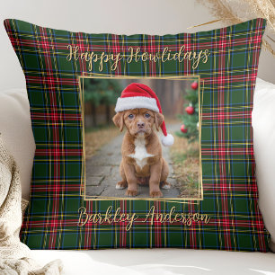Pet Hund Julpset Anpassningsbar Guld Modern Photo Kudde
