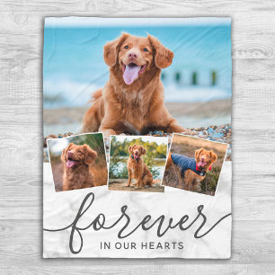 Pet Hund Memorial 4 Photo Collage Fleecefilt