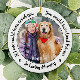 Pet Hund Memorial Anpassningsbar 2 Photo In Loving Julgransprydnad Keramik