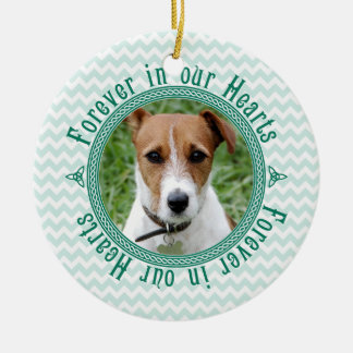 Pet Hund Memorial Celtic Knot Photo jul Julgransprydnad Keramik