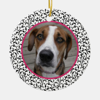 Pet Hund Memorial Chic Blommigt Foto jul Julgransprydnad Keramik
