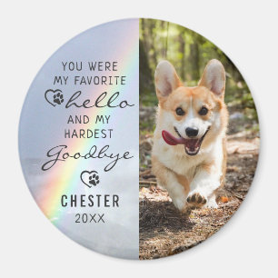 Pet Hund Memorial Favorite Hej Photo Rainbow Magnet