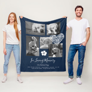 Pet Hund Memorial Keepsaké Photo Collage Gift Dikt Fleecefilt