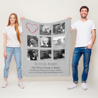 Pet Hund Memorial Keepsaké Photo Collage Gift Dikt Fleecefilt