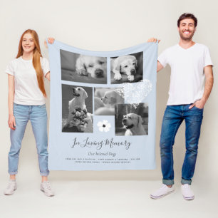 Pet Hund Memorial Keepsaké Photo Collage Gift Dikt Fleecefilt
