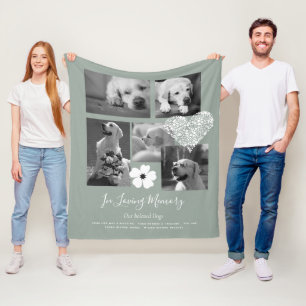 Pet Hund Memorial Keepsaké Photo Collage Gift Dikt Fleecefilt