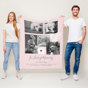Pet Hund Memorial Keepsaké Photo Collage Gift Dikt Fleecefilt