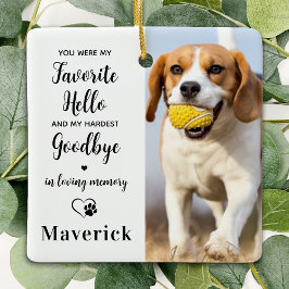 Pet Hund Memorial Memory Personlig 3 Photo Julgransprydnad Keramik