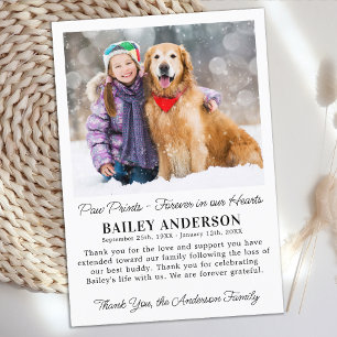 Pet Hund Memorial Modern Anpassningsbar Photo Symp Tack Kort