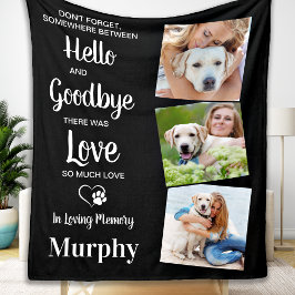 Pet Hund Memorial Personlig Pet Loss 3 Photo Fleecefilt