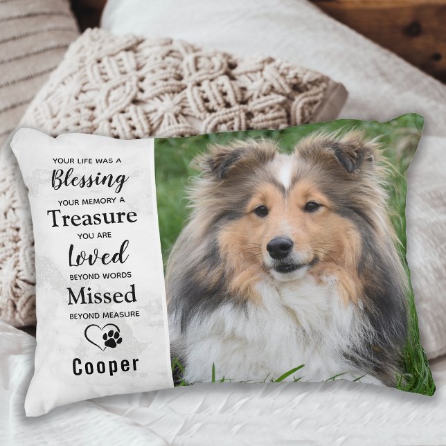 Pet Hund Memorial Pet Loss Memory Photo Prydnadskudde (Skapare uppladdad)