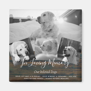 Pet Hund Memorial Photo Collage Memory Dikt Magnet