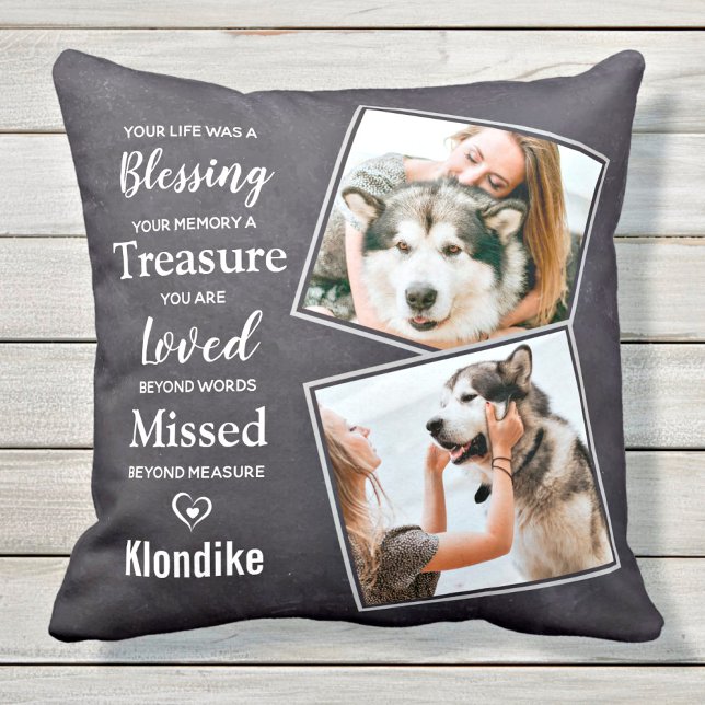 Pet Hund Memorial Sympathy Pet Loss-foto Kudde (Skapare uppladdad)