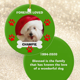 Pet Hund Namn och Photo Memorial jul Ornament