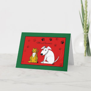 Pet-Hund- och Cat-julkort Helgkort