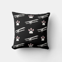 Pet Hund Paw Print & Airplane, Simple Cute Aviatio
