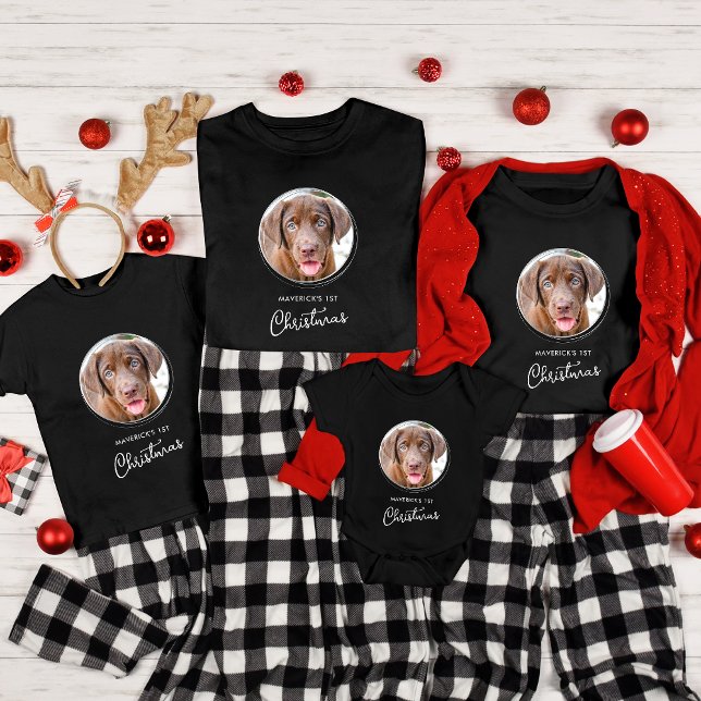 Pet Hund Personlig Photo Black Helgdag T Shirt (Skapare uppladdad)