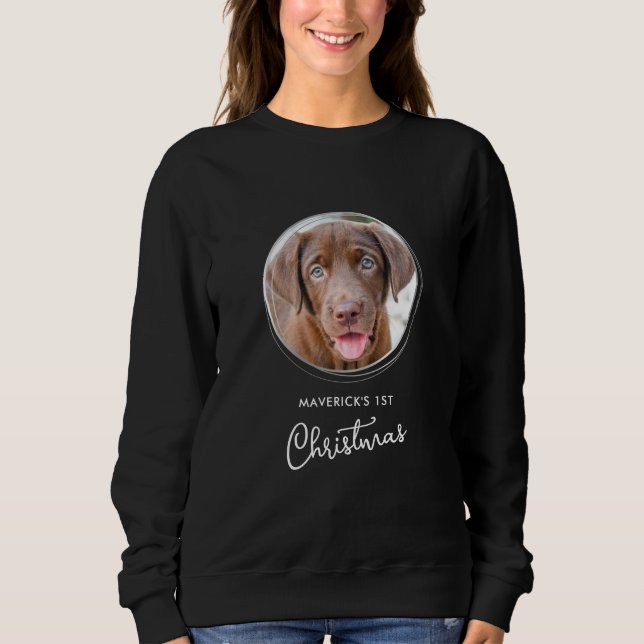 Pet Hund-Personligen Photo Helgdag Black T Shirt (Framsida)