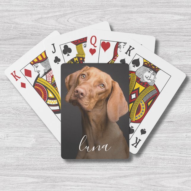 Pet Hund Photo Personlig Namn Casinokort (Pet Dog Photo Playing Cards)