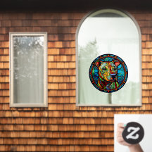 Pet Hund Pit Bull Faux - glasskikt