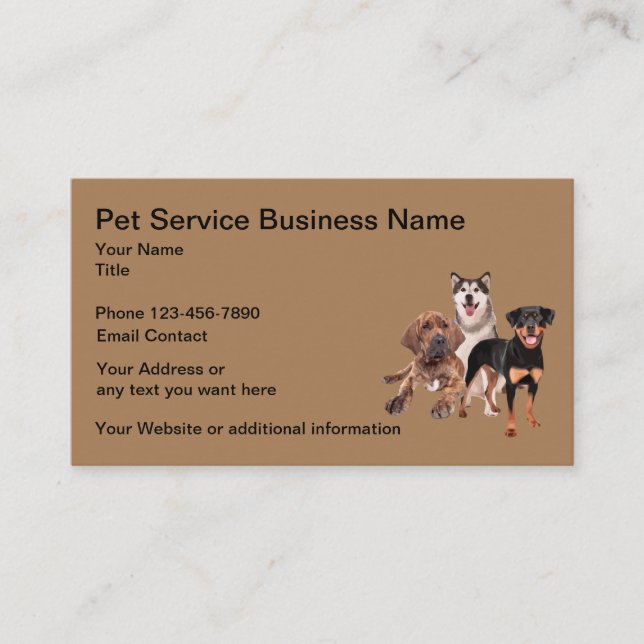 Pet Hund Services - enkelt Visitkort (Framsida)