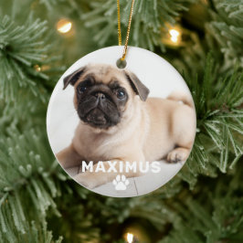 Pet-Hund Simple Paw Skriv ut eget namnfoto Julgransprydnad Keramik