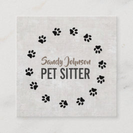 Pet Hund Sitter Sitta Services Business Fyrkantigt Visitkort