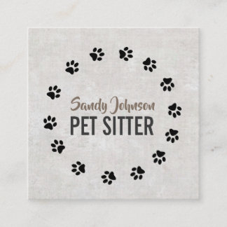 Pet Hund Sitter Sitta Services Business Fyrkantigt Visitkort