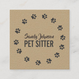 Pet Hund Sitter Sitta Services Business Fyrkantigt Visitkort