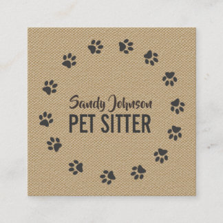 Pet Hund Sitter Sitta Services Business Fyrkantigt Visitkort