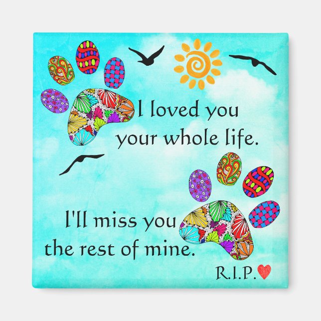 Pet Hund Sympathy Memorial Magnet (Framsidan)