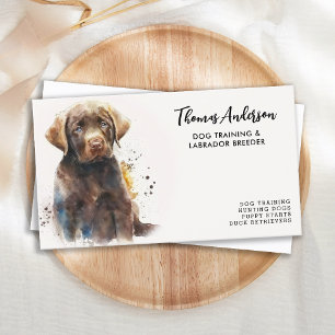 Pet Hund Trainer Labrador Retriever Watercolor Art Visitkort