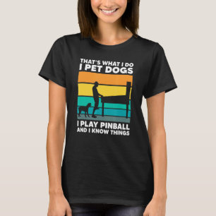 Pet Hundar Play Pinball Maskin Gamer Retro Arcade T Shirt