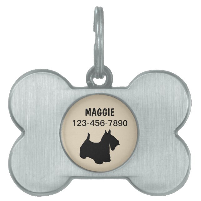 Pet Hundbrickors Scottish Terrier ID-bricka Husdjur (Framsidan)