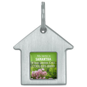 Pet ID Alert Märkres Rosa Mountain Laurel Flowers Namnbricka Husdjur
