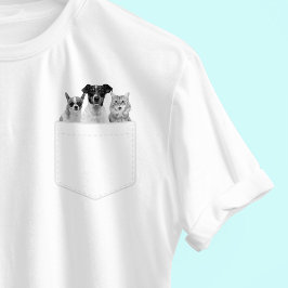 Pet In Pocket | Custom 3 Pet Photo  T Shirt