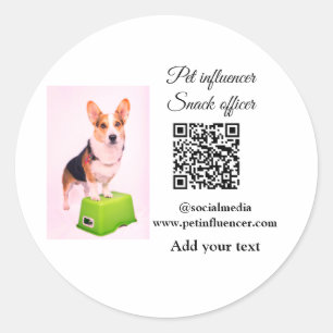 Pet influencer lägger till husfoto namn social runt klistermärke