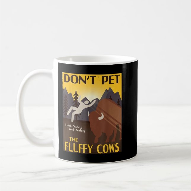 Pet inte fluffy Cows Bison Buffalo Kaffemugg (Vänster)