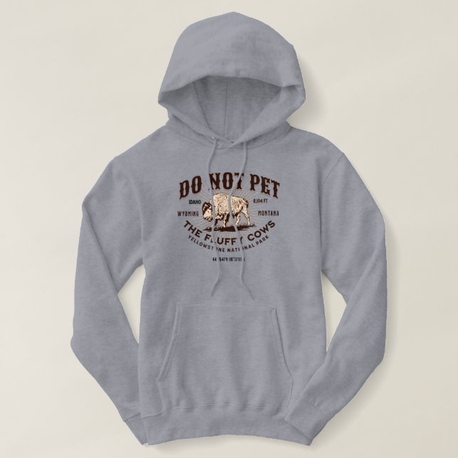 Pet inte Fluffy Cows Yellowstone Bison Funny T Shirt (Design framsida)