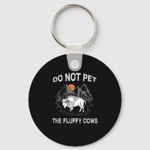 Pet inte Gulten Fluffy Cows Funny Bison Gift Nyckelring