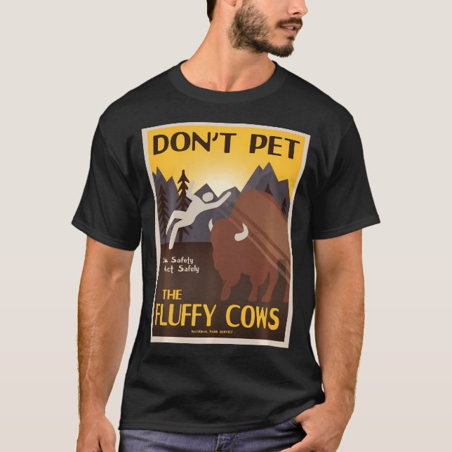 Pet inte Långärmaden Fluffy Cows T Shirt (Framsida)