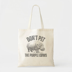 Pet inte Lila Cows Funny Hippo Touch Tygkasse