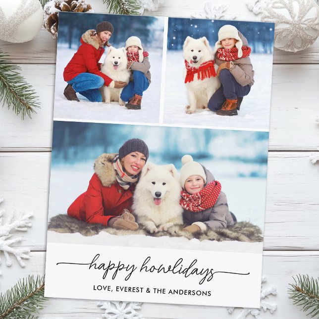 Pet jul Lycklig Howlidays Hund Photo Collage Helg Vykort (Skapare uppladdad)