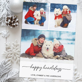 Pet jul Lycklig Howlidays Hund Photo Collage Julkort